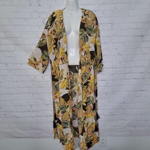 Jessica Simpson NEW Floral Resort Wear Duster Open Cardigan Size Small